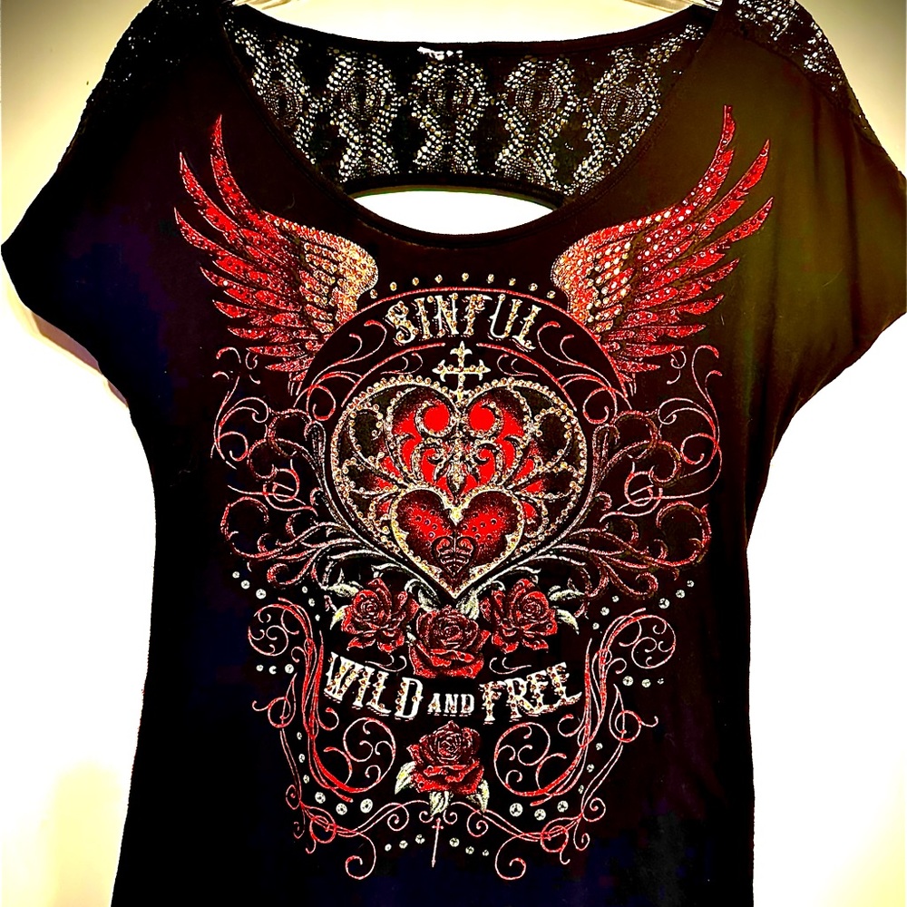 Beautiful Black Sinful Top Size M